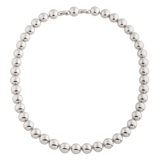 Colar Articulado Esferas Lisas Dourado/Prateado