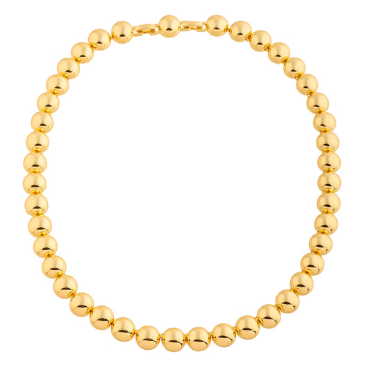 Colar Articulado Esferas Lisas Dourado/Prateado