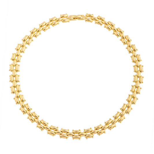 Colar Articulado Gomos Dourado/Prateado