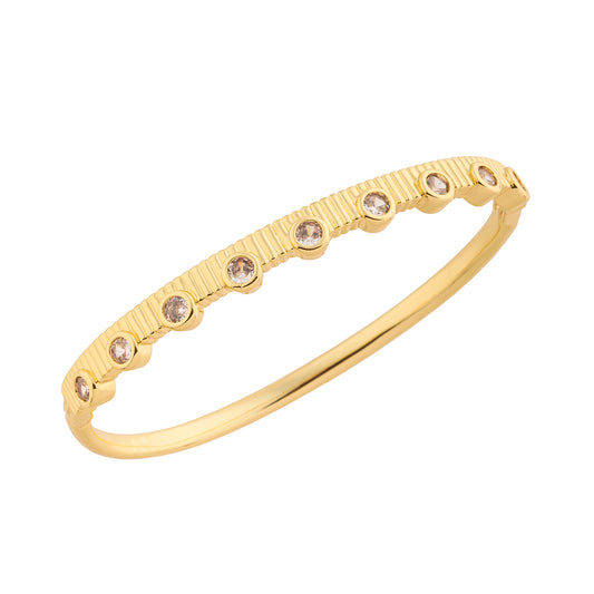 Pulseira Bracelete Ovais Cristais Dourado/Prateado