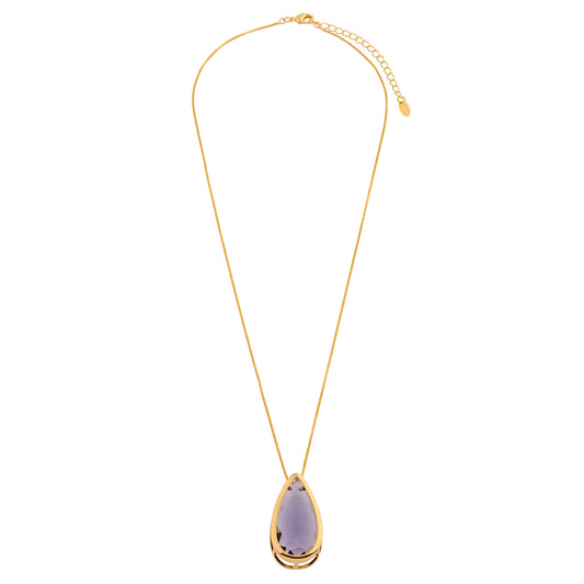 Colar Maxi Gota Colorida Dourado