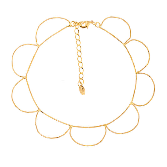 Tornozeleira Correntes Penduradas Dourado