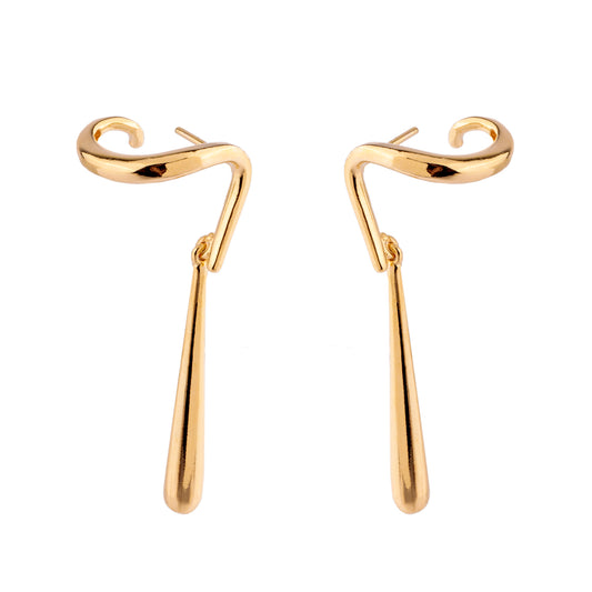 Brinco Envolvente com Pêndulo Dourado