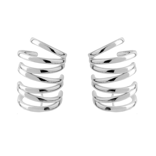 Brinco Ear Cuff Linhas Lisas Dourado/Prateado