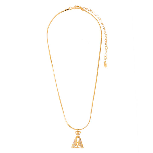Colar Corrente Malha Fina com Pingente Nossa Senhora Dourado