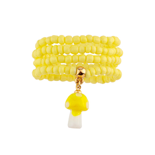 Pulseira Kit Infantil Cristais Amarelo com Cogumelo Dourado
