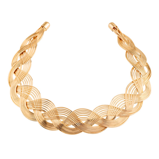 Colar Aro Trançado Dourado