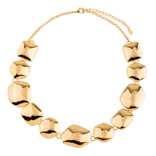 Colar Maxi Peças Orgânicas Liso Dourado