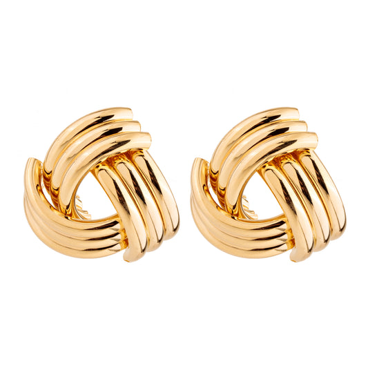 Brinco Triangular Frontal Liso G Dourado