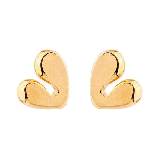 Brinco Coração Largo Dourado