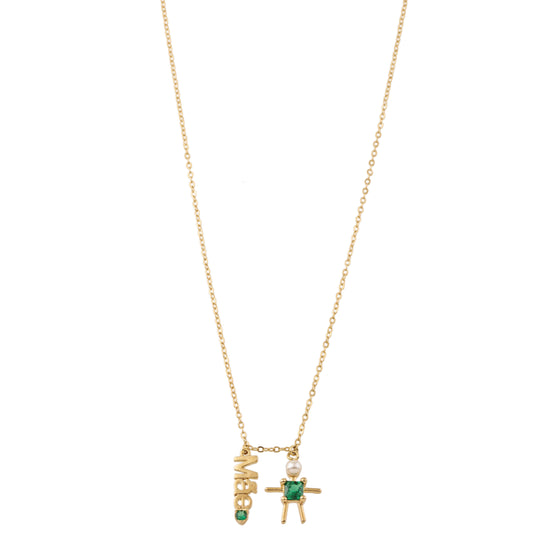 Colar Mãe Menino e Menina Dourado