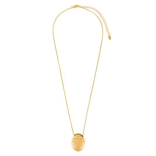 Colar Medalha Todas As Coisas Cooperam Para o Bem Dourado