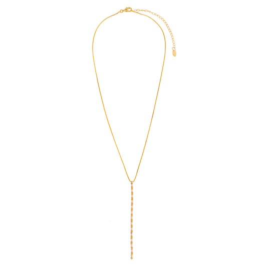 Colar Gravatinha Cravejado Dourado