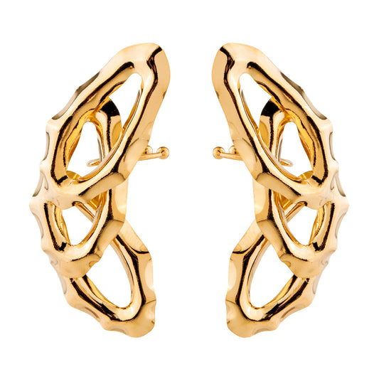 Brinco Ear Cuff Peças Orgânicas Dourado