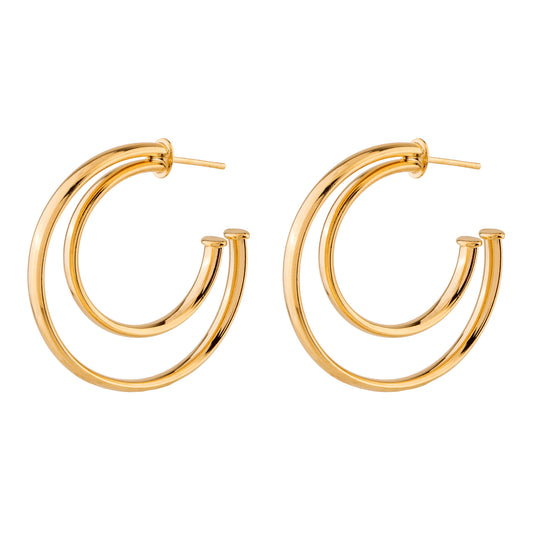 Brinco Argola Dupla Lisa Dourado