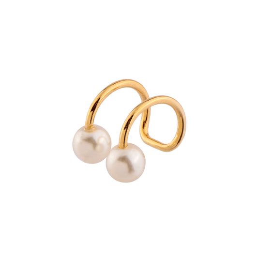 Piercing Pérolas Duplo Dourado