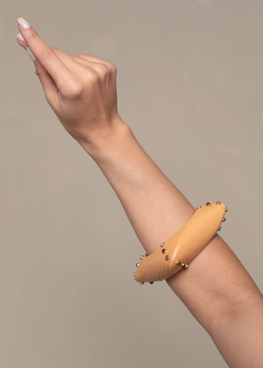 Bracelete Quadrado em Madeira
