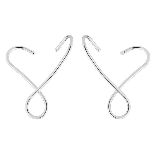 Brinco Ear Cuff Envolvente Liso Dourado/Prateado