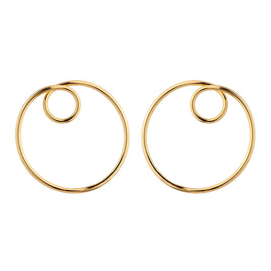 Brinco Frontal Redondo com Volta Dourado