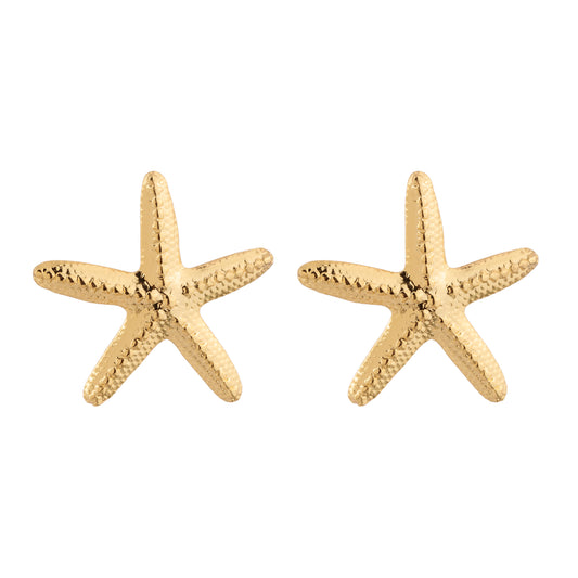 Brinco Estrela do Mar Com Textura Dourado