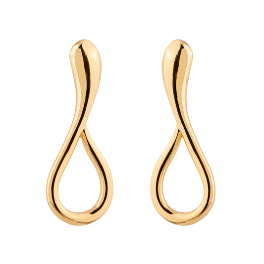 Brinco Gota Alongada Vazada Dourado