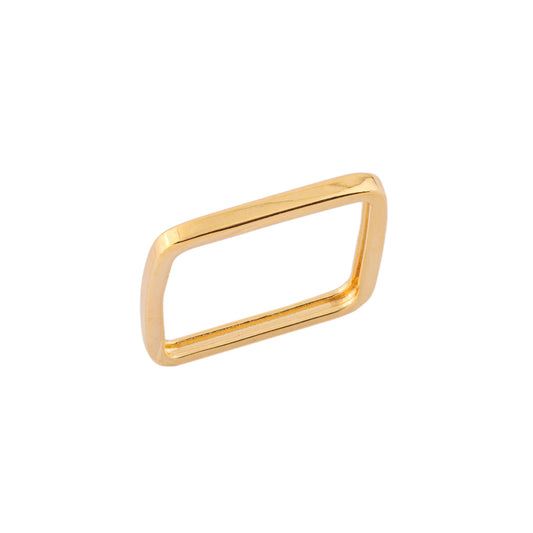 Anel Quadrado Liso Dourado