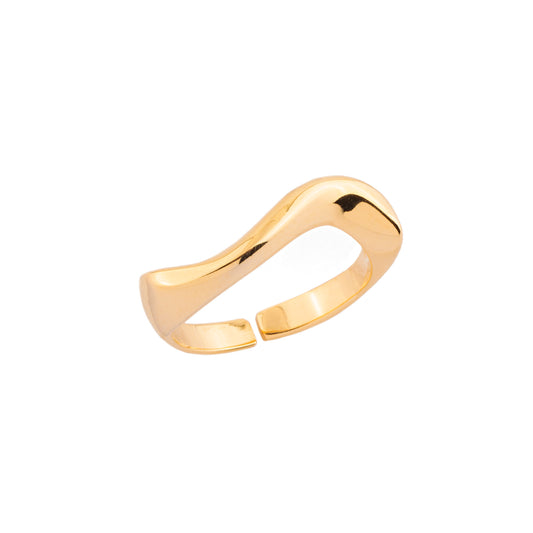 Anel Onda Lisa Dourado