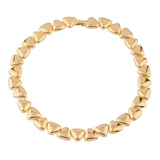 Colar Estruturado Triângulos Lisos Dourado