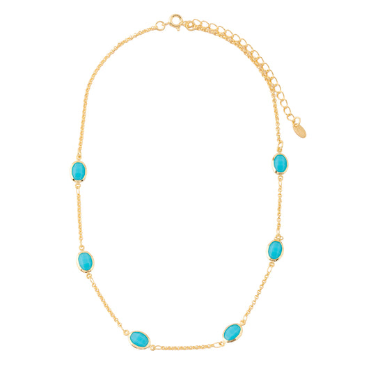 Colar Ovais Coloridos Dourado