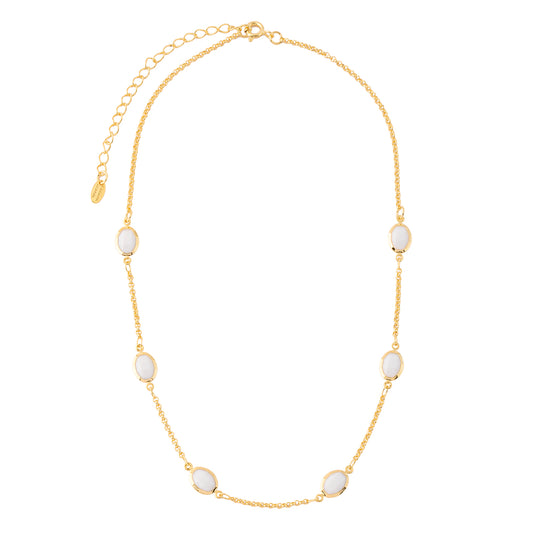 Colar Ovais Coloridos Dourado