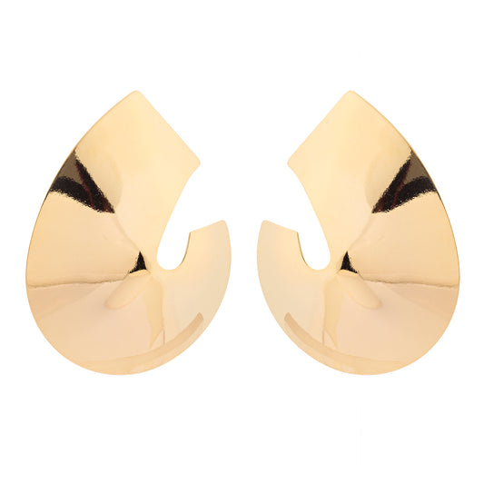 Brinco Gota Placa Lisa Dourado/Prateado