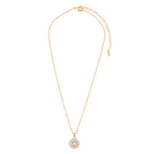 Colar Oval Cravejado Cristal Dourado