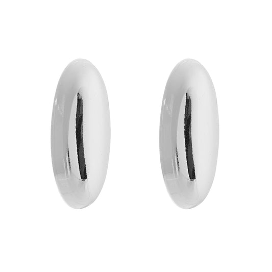 Brinco Oval Alongado Liso Dourado