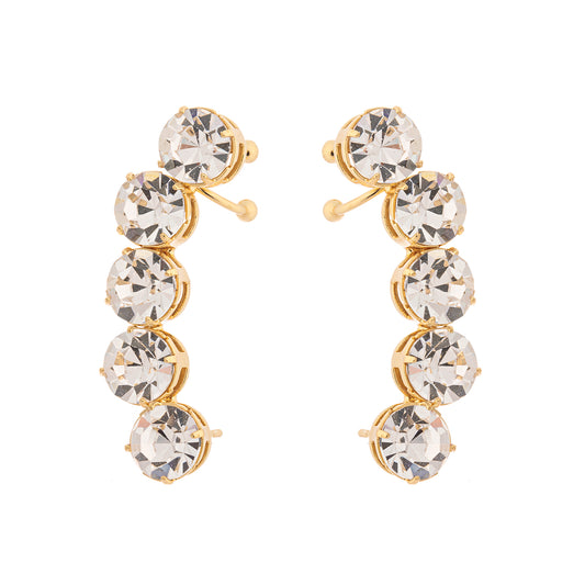 Brinco Ear Cuff 5 Cristais Dourado