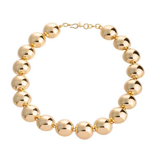 Colar Maxi Esferas Lisas Dourado