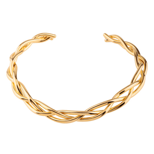 Colar Choker Torcido Dourado