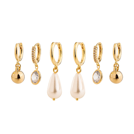 Brinco Trio de Argolas Dourado