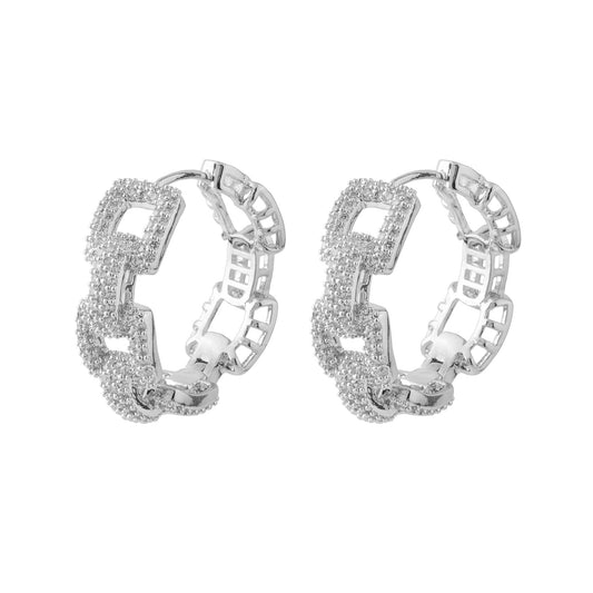 Brinco Argola Elos Cravejados