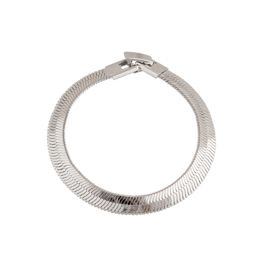 Pulseira Malha Diamantada Prateada