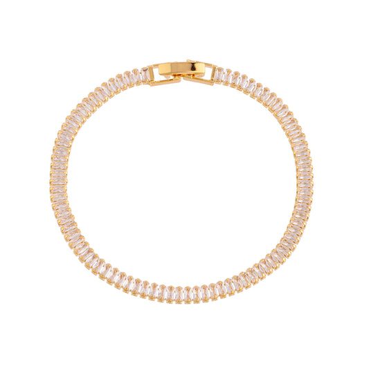 Pulseira Riviera Cristal Dourada