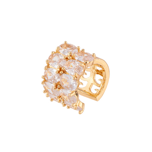 Piercing Duplo Cravejado Dourado/Prateado
