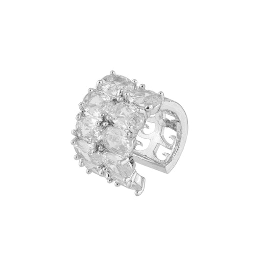 Piercing Duplo Cravejado Dourado/Prateado