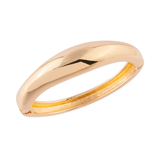 Pulseira Bracelete Liso Alto Dourado