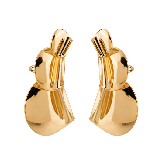 Brinco Ear Cuff Leque Ovais Dourados
