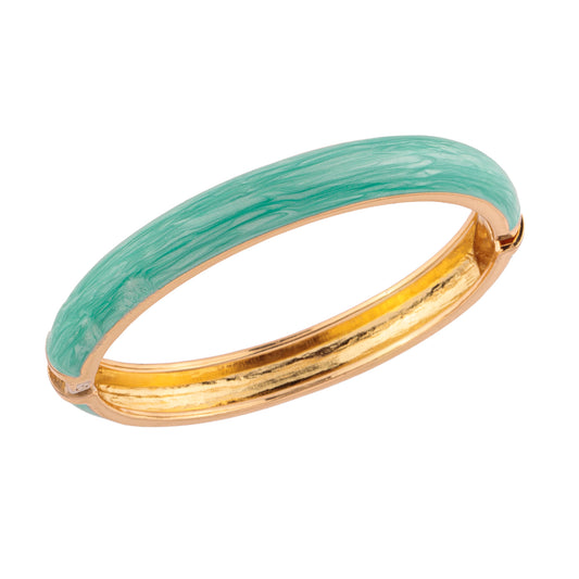 Pulseira Bracelete Turquesa Liso Fino Dourado