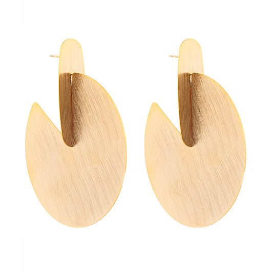 PRÉ-VENDA Brinco Redondo Chapa Escovada Dourado Nat Mosca