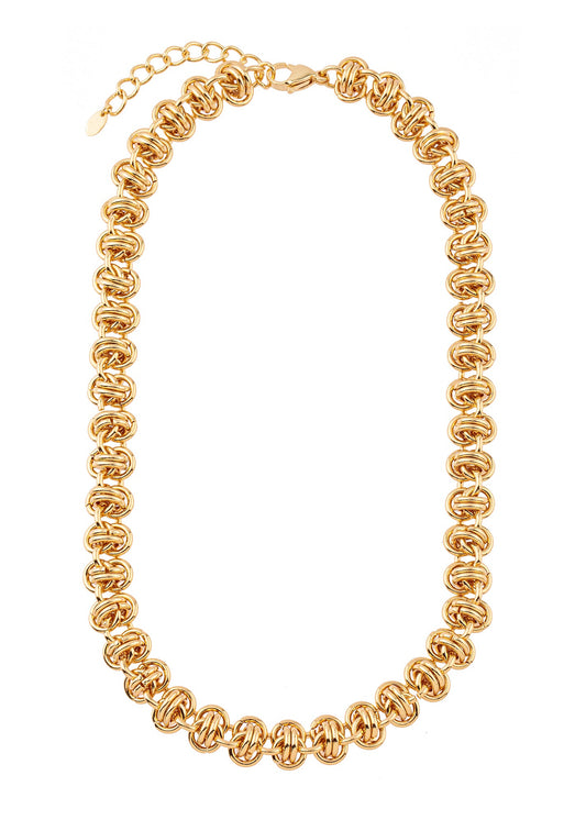 Colar Elos Nós Trançados Dourado