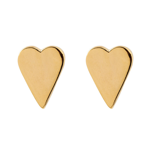 Brinco Coração Liso Alongado Dourado