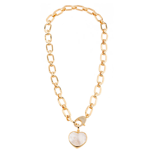 Colar Corrente Coração com Fecho