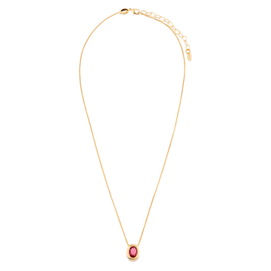 Colar Oval Rubi Dourado